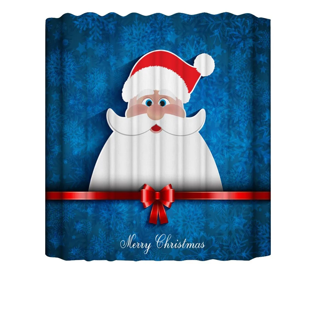 Merry Christmas набор для ванной, снеговик, Санта Клаус, лось, узор, водонепроницаемый, занавеска для душа, крышка для туалета, коврик, нескользящий, ковер, домашний декор