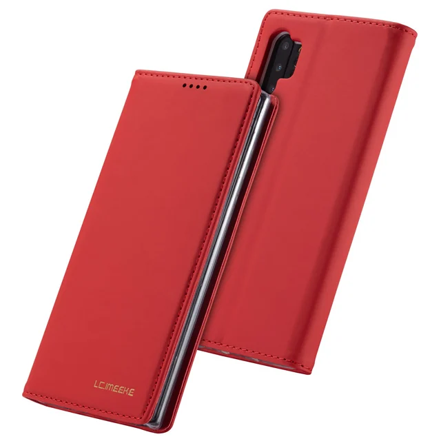 red LC002 Кожаный чехол-портмоне с откидной крышкой чехол для samsung Galaxy Note 9, 10 лет, S8 S9 S10 плюс S10E A10 A20 A30 A40 A50 A70 A51 A71 Etui карт чехол-подставка - Цвет: red LC002