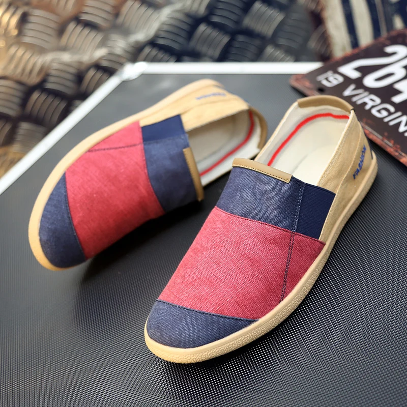 Fichames 2021 New Summer Fashion Splice Color Vulticolor Shoes Men Flat Loafers Casual Shoes 3 Colors 4