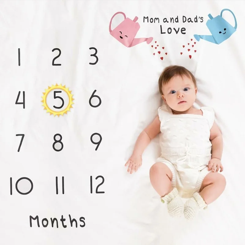 Photography Baby Month Photo Mat Baby Mats Backdrop Diaper Photo