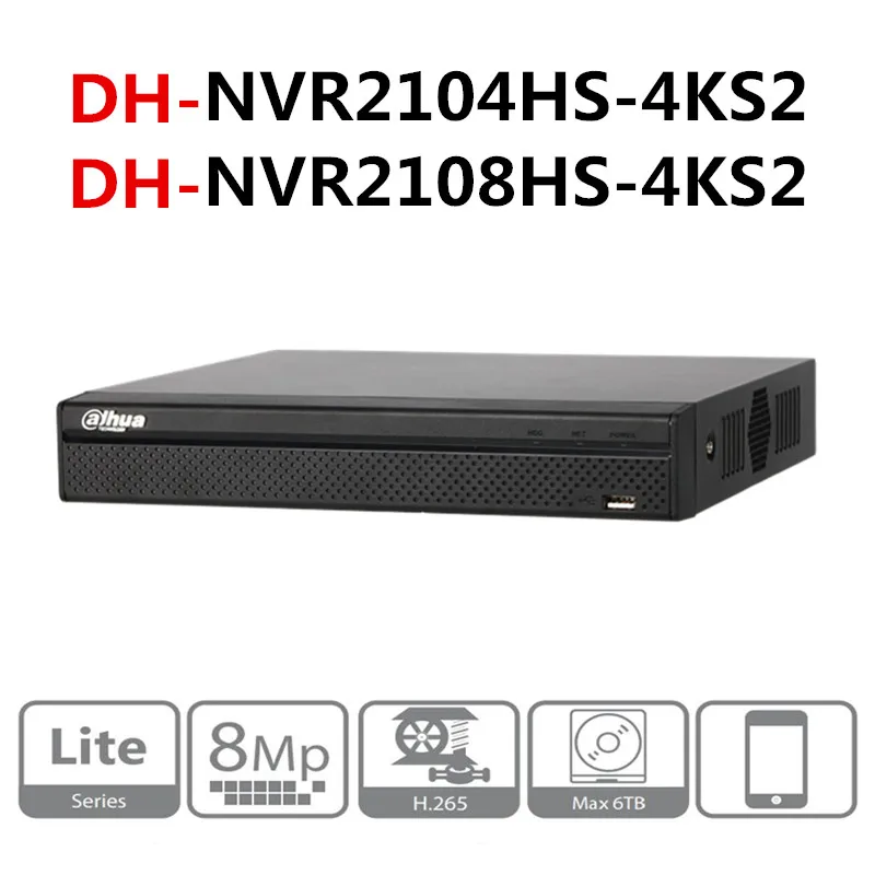 Dahua английский NVR2104HS-4KS2 NVR2108HS-4KS2 4/8 канальный компактный 1U Lite 4K H.265 Сетевой Видео Регистраторы