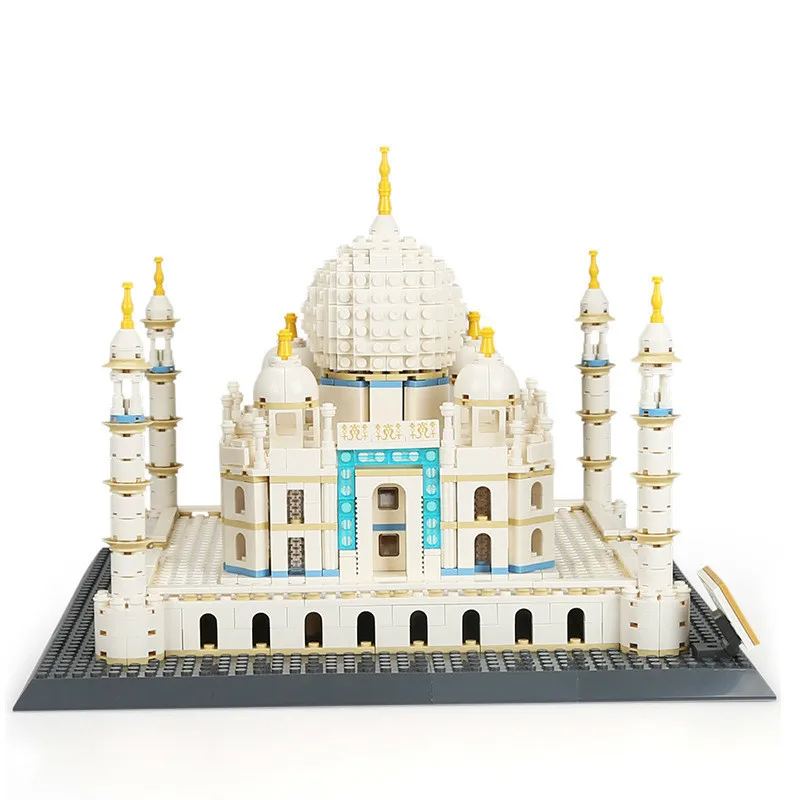 

World Famous Architecture Model Agger Pull Taj Mahal Children Alpinia Oxyphylla Assembling Building Block Toys 5211