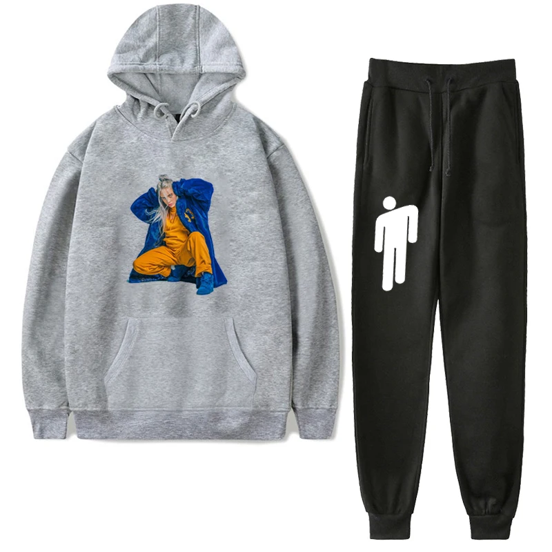 Singer Velvet Billie Eilish Hoodies Pants Sets Tracksuit For kids Winter Ropa Hombre Sweat Shirts Streetwear Suits 2pcs/set