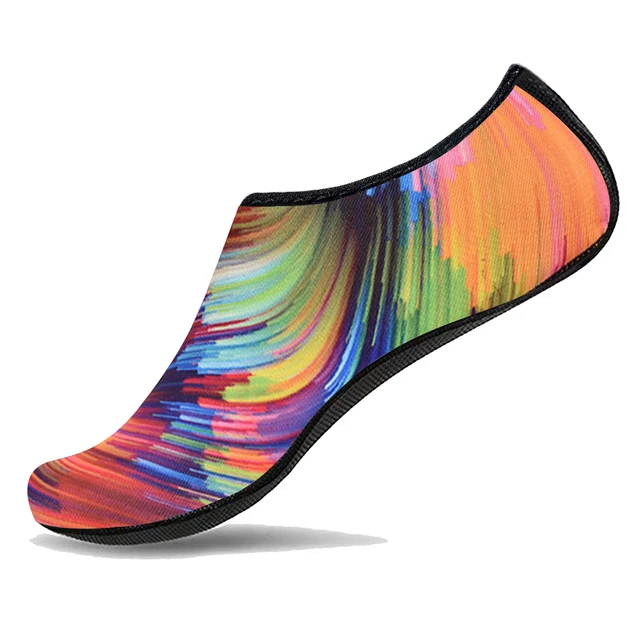 JACKSHIBO Summer Water Shoes Men Swimming Shoes Aqua Beach Socks Big Plus Size Sneaker For Men Striped Colorful zapatos hombre ColorMixing