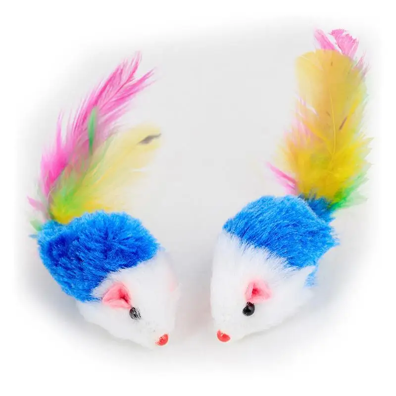 1Pc Cat Interactive Toy Stick Feather Wand With Small Bell Mouse Cage Toys Plastic Artificial Colorful Cat Teaser Toy Supplies