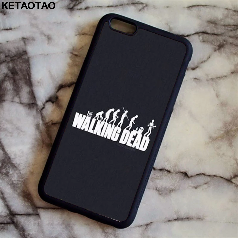 Армейский зеленый Чехол для телефона KETAOTAO The Walking Dead zombies s для iPhone 4S SE 5C 5S 6S 7 8 Plus X XS XR 11 Pro Чехол из мягкого ТПУ резины и силикона - Цвет: Армейский зеленый