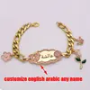 customize any name muslim Stainless Steel baby child Bangles bracelets 1