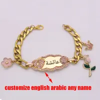 customize any name muslim Stainless Steel baby child Bangles bracelets 1