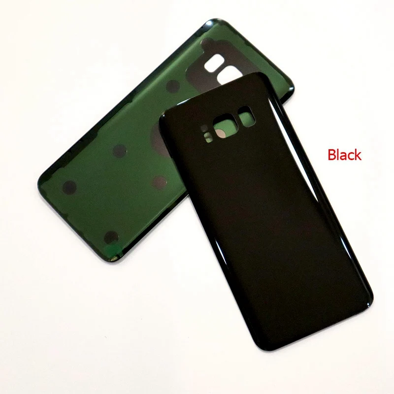Для samsung Galaxy S8 крышка батареи задняя крышка 3D стекло батарея чехол для samsung S8 запасной корпус+ клейкая наклейка - Цвет: Черный