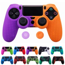 ZOMTOP-funda de silicona con tachuelas para Sony PlayStation 4, PS4 Pro, mando fino, 2 tapas de palancas de pulgar