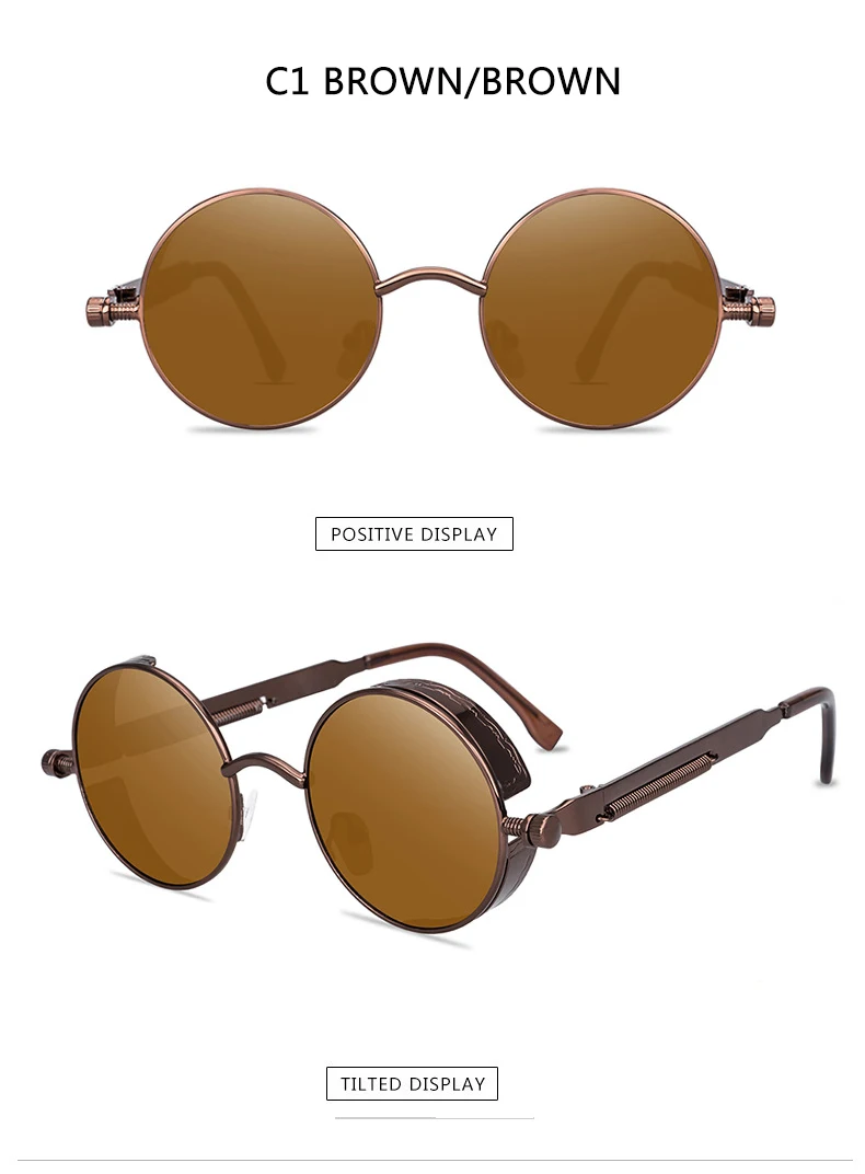 sunglasses for women 2022 Retro Steampunk Sunglasses Men Women Luxury Brand  Vintage Round Sun Glasses Metal Glasses Fashion Driving Goggle UV400 large sunglasses