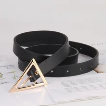 

Women Small Leisure Belt Triangle Buckle Pin Buckle Belts Pu Leather Designer Corset Fashion Female Dress Waistband For Jeans