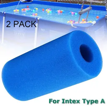 

2PCS Swimming Pool Filter Filter Sponge for Intex Type A Washable Foam Cartridge Reusable Washable Biofoam Replacement Sponge