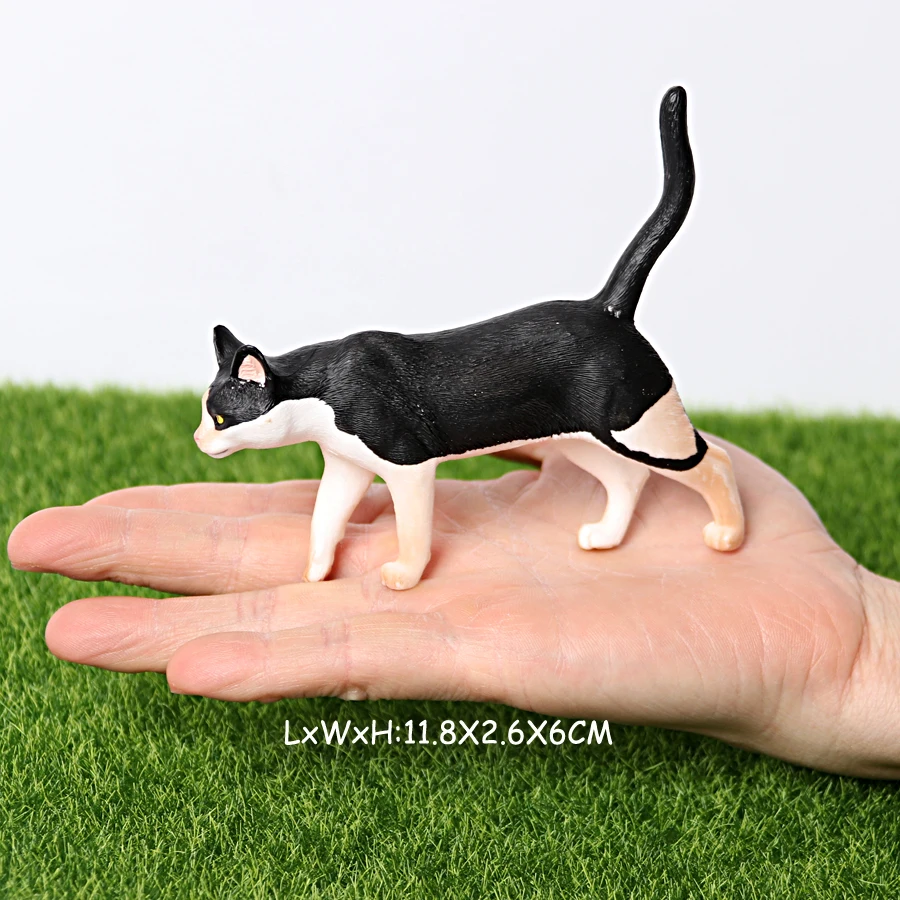 Hand-Painted Cat Figurines: Small Animal Statues for Indoor Decor and Children's Play