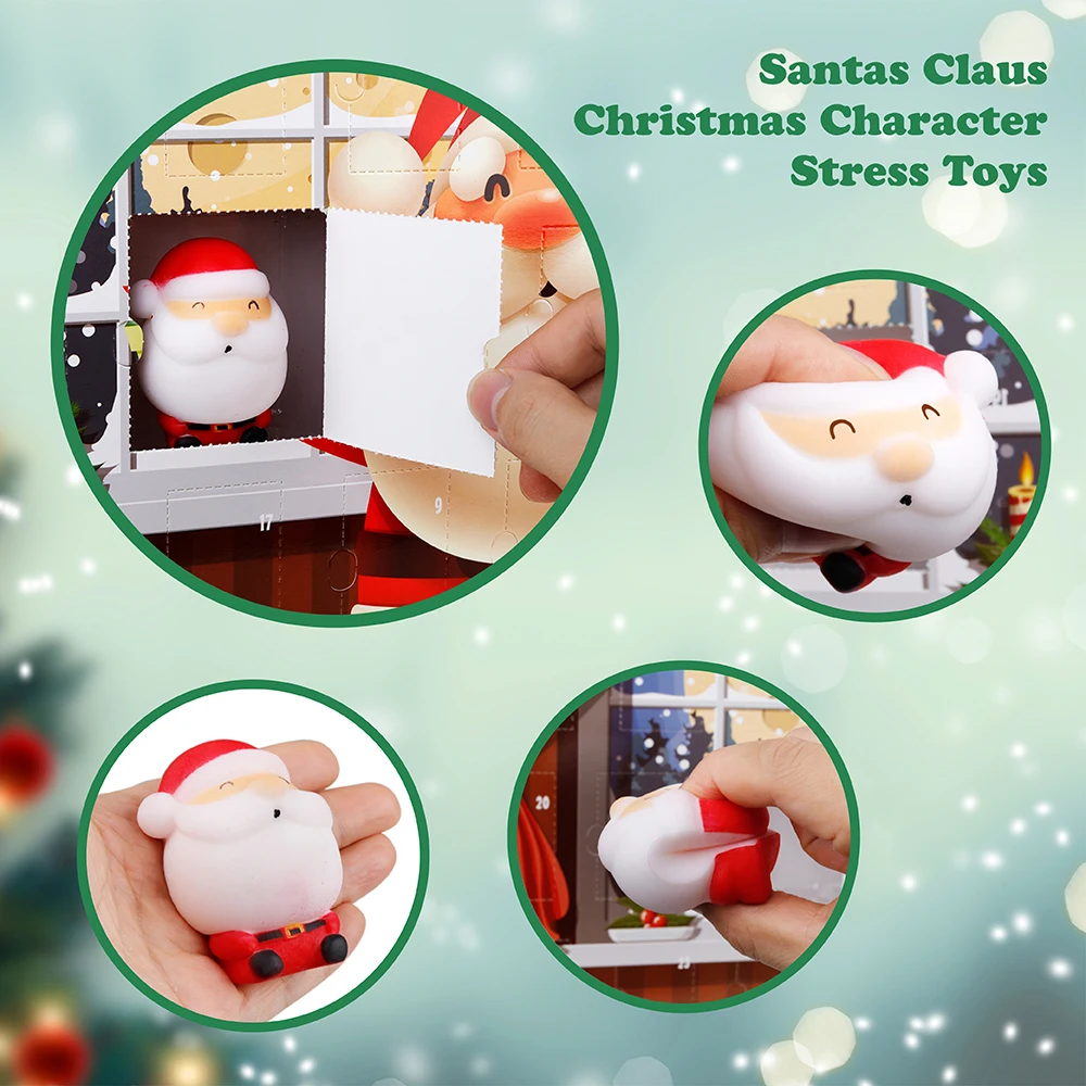D-FantiX Mochi мягкие игрушки Адвент-календарь Рождественский календарь обратного отсчета 24 шт. Kawaii мягкие игрушки животные игрушки для снятия стресса