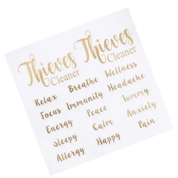 

5 Sheets Essential Oil Bottle Labels Letters Tag Stickers Creative Oil Bottle Decals Self-adhesive Pasters