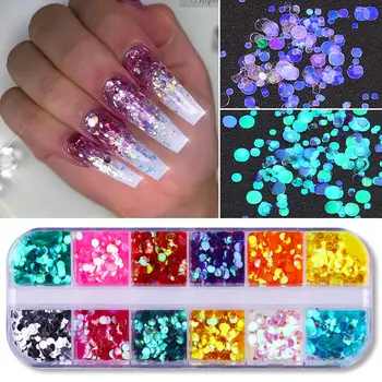 

3D Nail Flakes Butterfly Shape Laser Glitter Sequins Paillette Iridescent Maple Leaf Nail Glitter DIY Nail Art Decorations