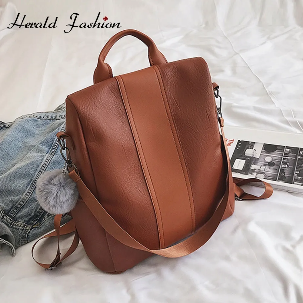 Herald Fashion женский рюкзак с защитой от кражи качественная кожаная винтажная