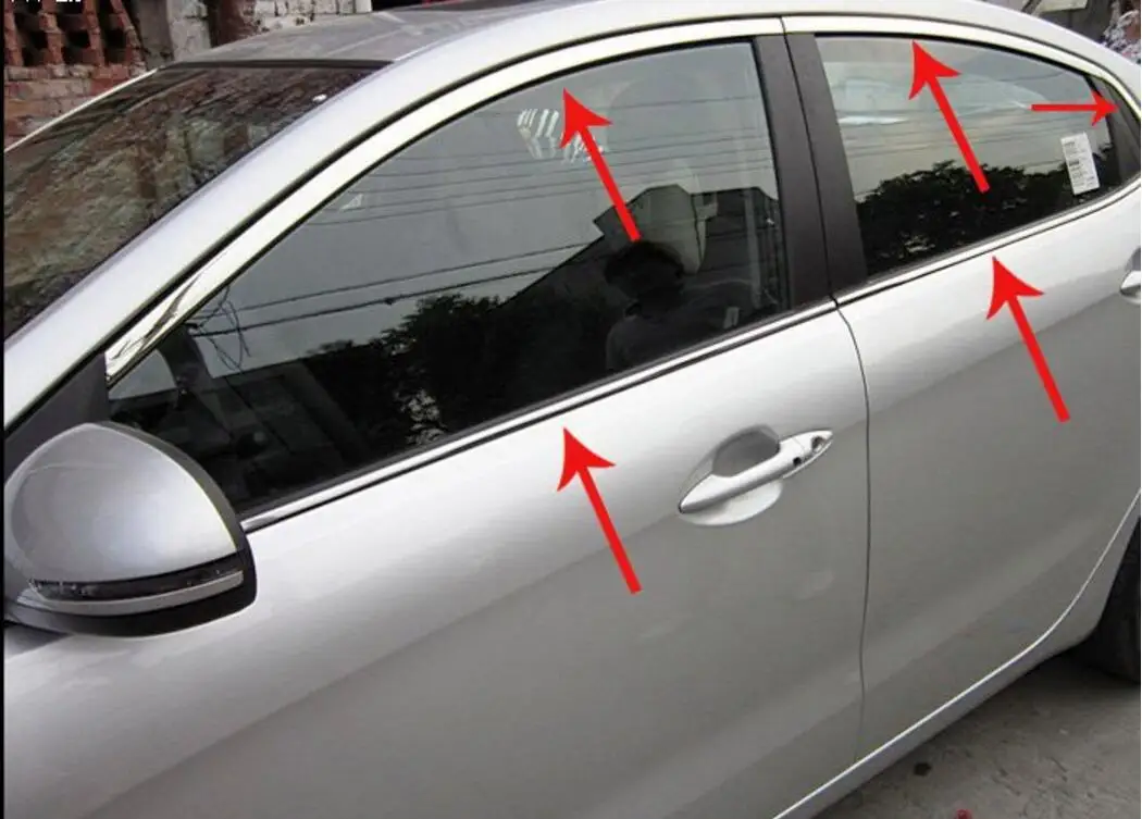 2011-2012 Kia RIO/K2 Высококачественная оконная отделка из нержавеющей стали(крупным планом+ вниз+ задний треугольник, 10 комплектов