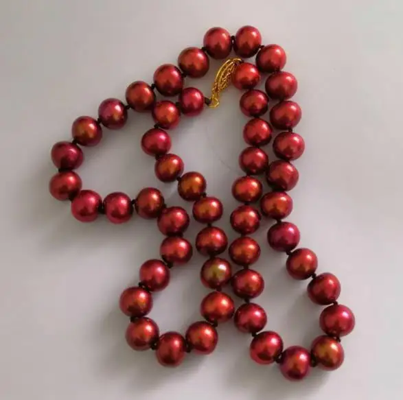 

18 INCH 9-10MM NATURAL SOUTH SEA CHOCOLATE PEARL NECKLACE 14K GOLD CLASP