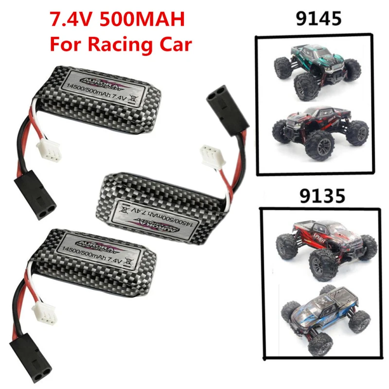 

7.4V 500mAh 2pcs 3pcs Battery for 9145 9135 Wireless Control Kids Electric Remote Control Off Road Toys RC Car Spare Parts