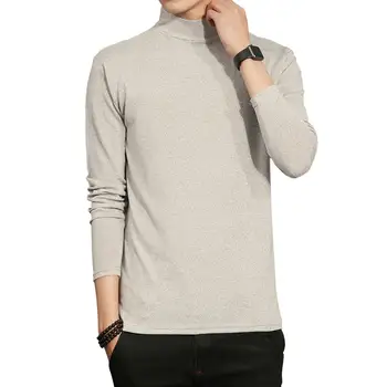 

2020 New Autumn Winter Men'S Sweater Men'S Turtleneck Solid Color Casual Sweater Men's Slim Fit Brand Knitted Pullovers