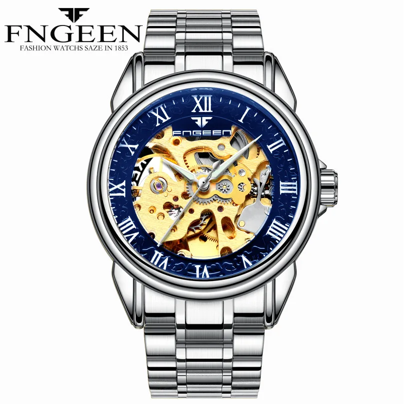 2019Couple Watches Top Brand Steel Mechanical Wrist Watch for Men and Women Orologio Uomo Tourbillon Skeleton 5