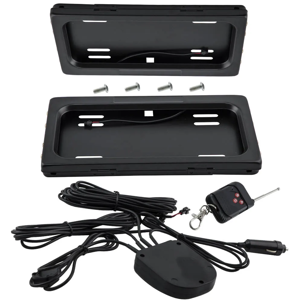 2X US HideAway Shutter Cover Up Electric Stealth License Plate Frame w