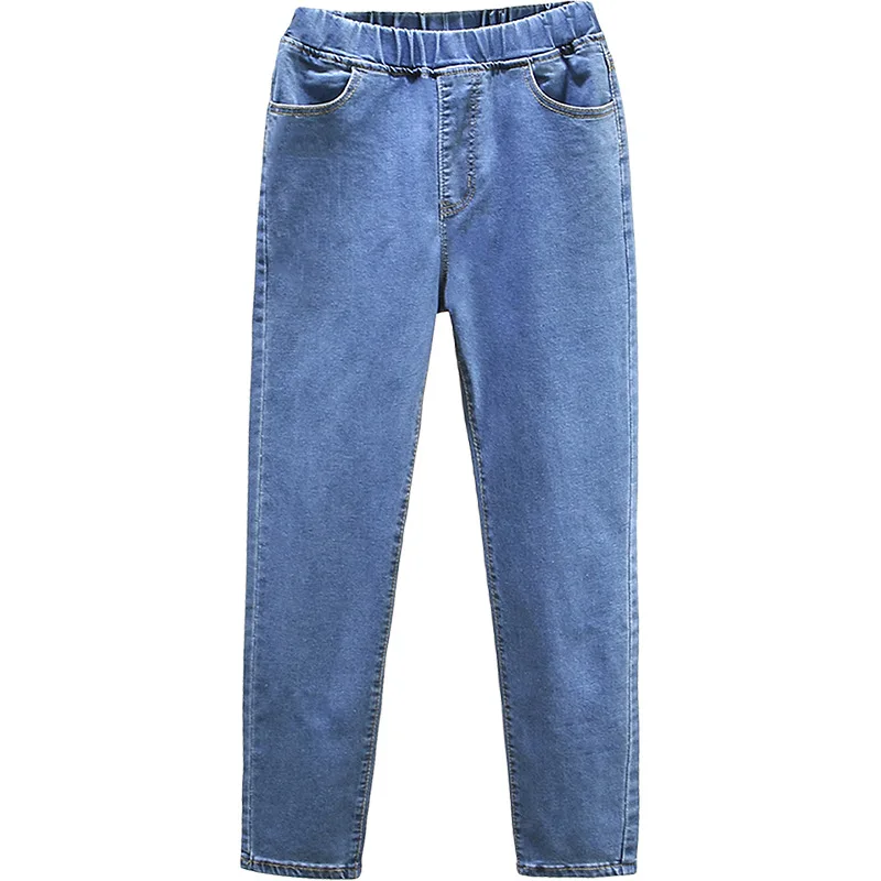 Women's Jeans 2023 Retro Light blue Stretch Denim Pants Female High Waisted Skinny Ladies Jeans Elastic Waist Trousers S-6XL 6