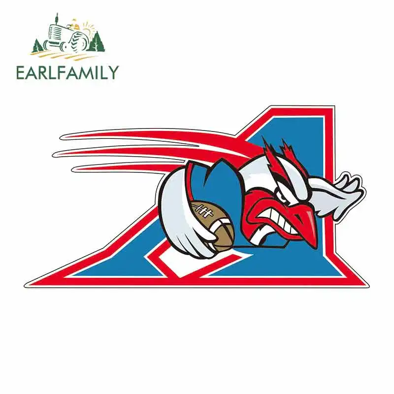 

EARLFAMILY 13cm x 6.9cm for Montreal Alouettes CFL Football Cartoon Oem Car Stickers Vinyl JDM Bumper Trunk Truck Graphics Decal