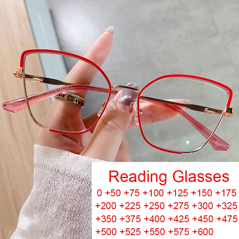 Gafas lectura con diseño de ojo de gato para mujer, anteojos de lectura con protección