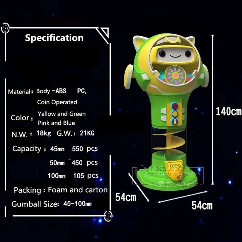 Shopping Malls Game Center Coin Operated Arcade Games Capsules Candy 45mm Toy Ball Vending Machine (4)