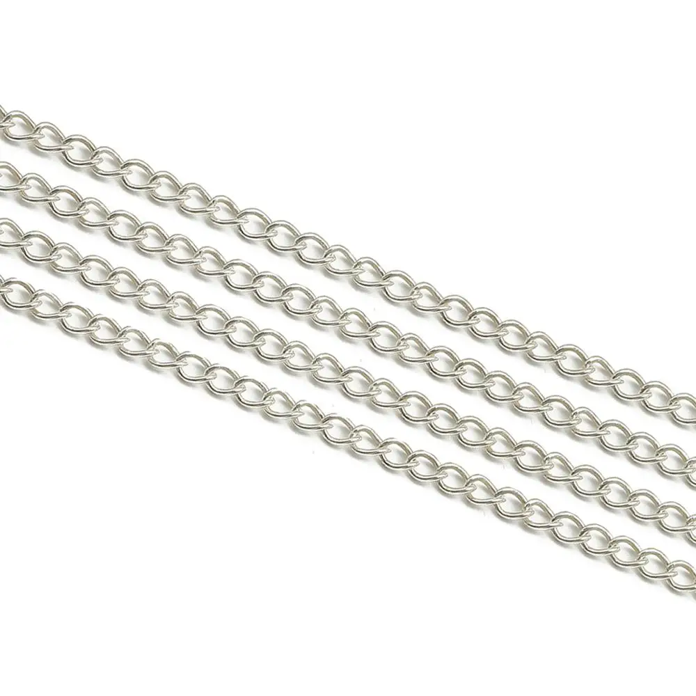 1pcs/lot 50cm 925 Sterling Silver Link Chains Bulk Necklace Chain For