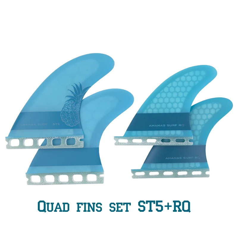 Ananas Surf ласты для серфинга, два 2 плавника, quad, будущая Базовая Плавник Набор kitesurfboard wakesurf sup аксессуары - Цвет: Quad set ST5 and RQ