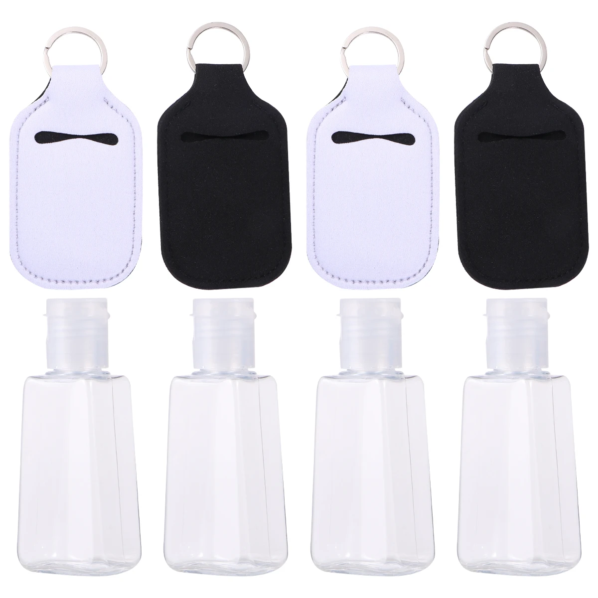 4 Set 30ml Empty Bottle and Keychain Holder Refillable Hand Sanitizer
