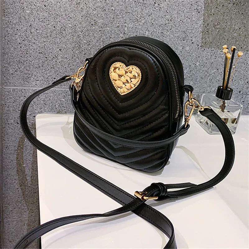

2020 Winter Female Handbag Fashion Love Leather Shoulder Bags Daily Medium Crossbody Bag Portable Lady Bucket Satchels Sac Bolsa