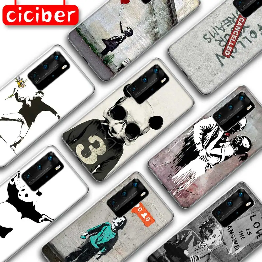 Чехол для телефона с рисунком Banksy Huawei P40 P30 P20 P10 Mate 30 20 Honor 10 Lite Pro Nova 4 6se P Smart Plus 2019