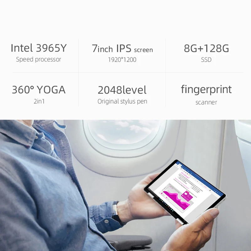 Один нетбук One Mix 1S ноутбук Intel Core 3965Y 7 дюймов Yoga карманный ноутбук 8 Гб 128 ГБ серебристый Windows 10 Игровые ноутбуки ноутбук