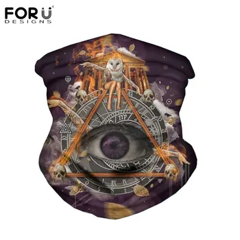 

FORUDESINGS 3D Mysterious Eyes Design Unisex Women Men Half Mouth Face Dustproof Bandanas Outdoor Sport Multi Use Magic Scarfs