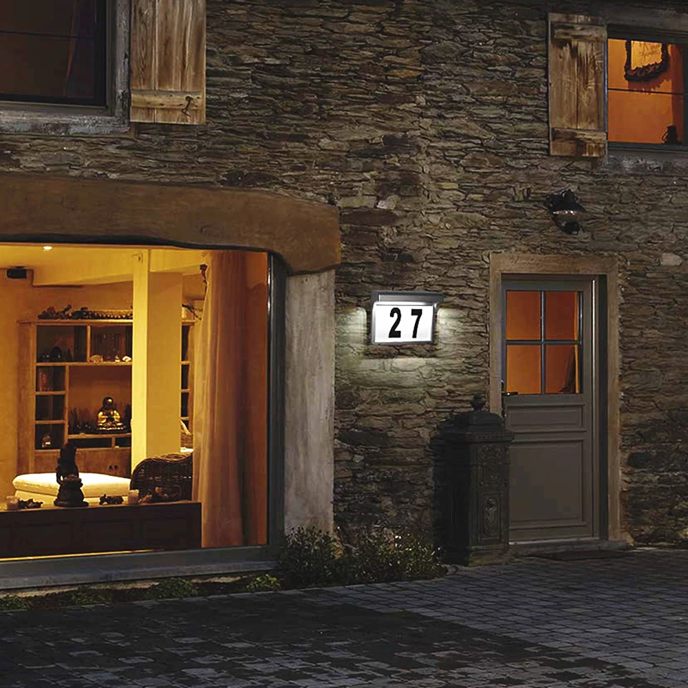 Skup Lampa słoneczna domek z podświetleniem led numer podświetlany numer drzwi domu tablica adresowa lampa wodoodporna bezprzewodowa lampa ogrodowa Sunpower dekoracja do drzwi