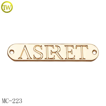 

manufacturer personalized logo rectangle embossed garment metal letter logo