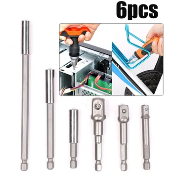 

Extensions Adapter Holder Drill Tools 6pcs Socket Bit 1/4in 3/8in 1/2in