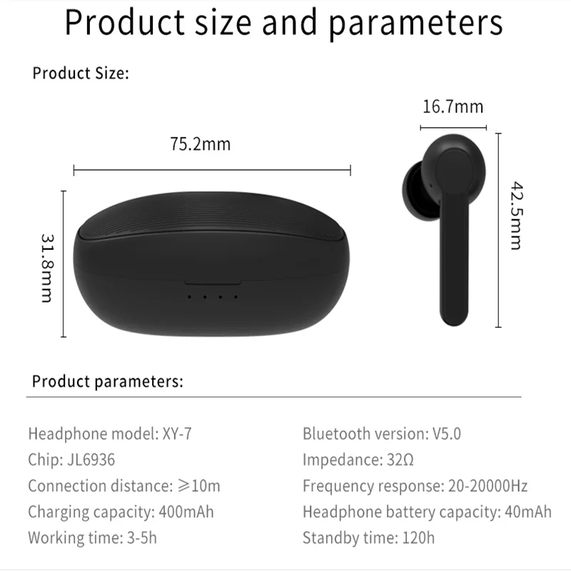 Factory smart touch control magnetic TWS XY-7 in ear tws wireless mini earphone Factory smart touch control magnetic TWS XY-7 in ear tws wireless mini earphone