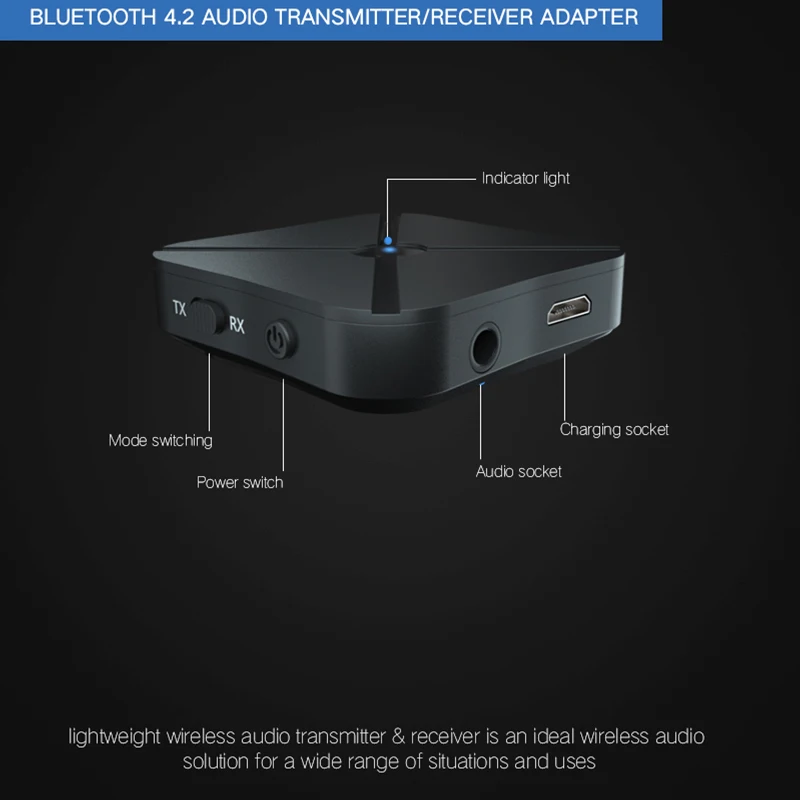 HETNGSYOU KN319 Bluetooth передатчик приемник A2DP Bluetooth передатчик аудио 4,2 Bluetooth передатчик ТВ AUX адаптер для автомобиля