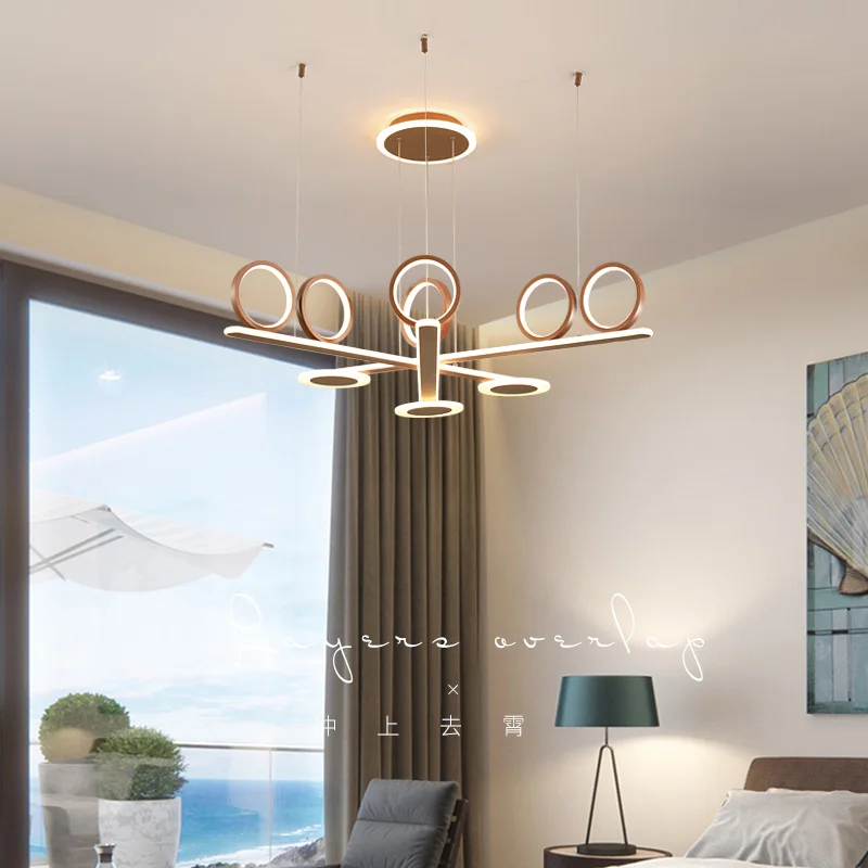 

Modern LED minimalist office long line chandelier lighting shop exhibition hall strip lamp for dining living room chandeliers