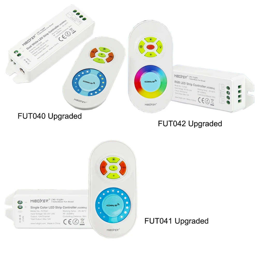 MiBOXER FUT040 FUT041 FUT042 (обновленная) 433 МГц Dual белого цвета на Цвет RGB DC12-24V Светодиодные