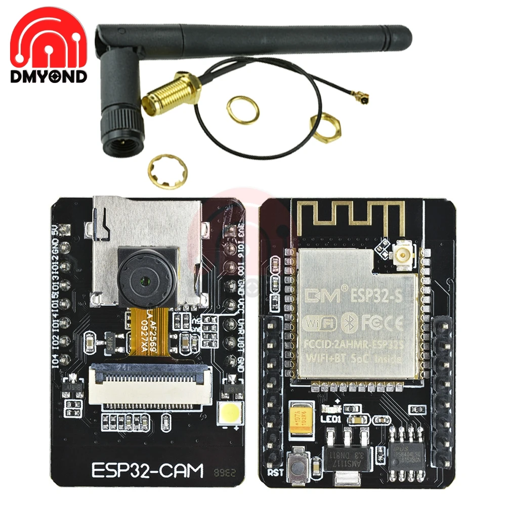 ESP32 ESP32-CAM WIFi Bluetooth Development Board 2.0MP ESP32-S with OV2640 Camera +2.4G Wireless SMA Antenna NRF24L01 2dB Gain