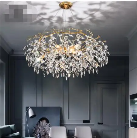 Nordic Luxury Gold Crystal Chandelier Modern Large Lustre Hanging Lamp for Living Room Hotel Hall Art De Light Fixture | Лампы и