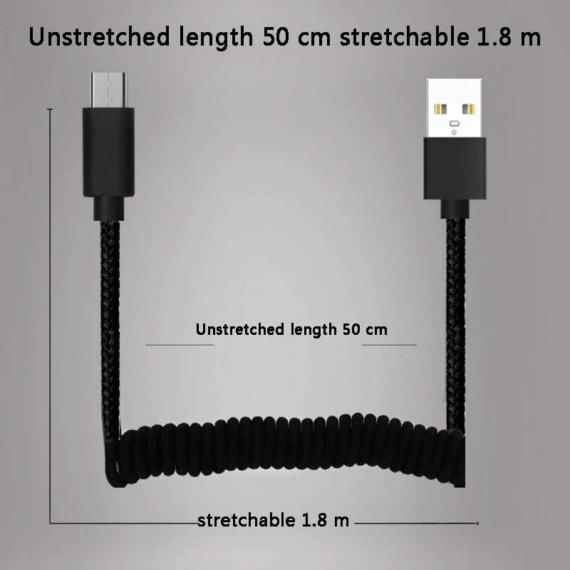 Кабель usb type-c 2.1A быстрое зарядное устройство 1,8 M масштабируемые usb-кабели для Xiaomi mi 9 Red mi Note 7 huawei samsung Iphone Android оборудование