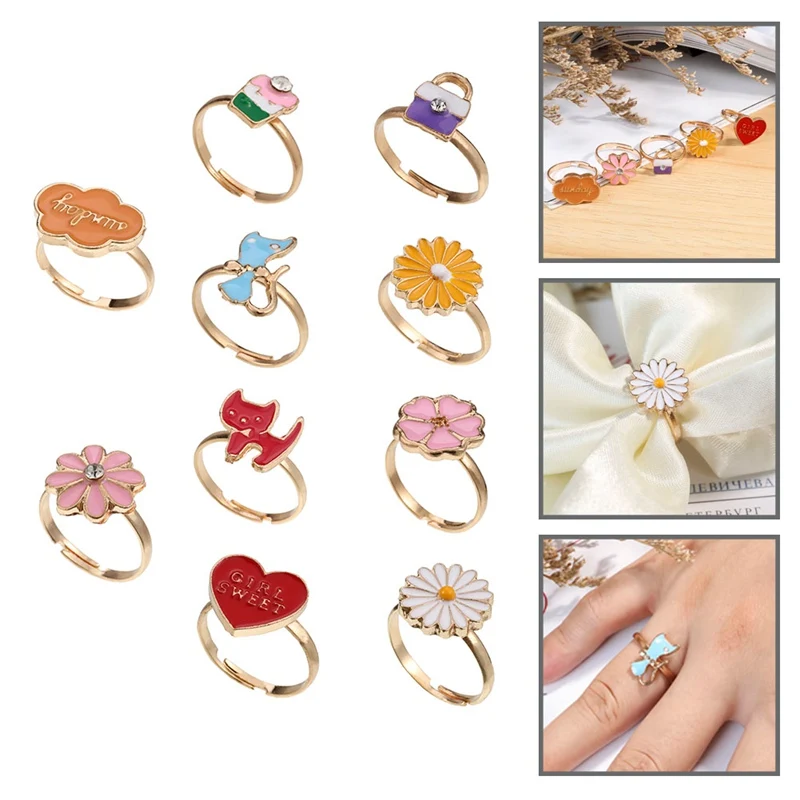 24Pcs Mixed Plastic Finger Ring Jewelry Lots Cute Cartoon Girls/Kids 